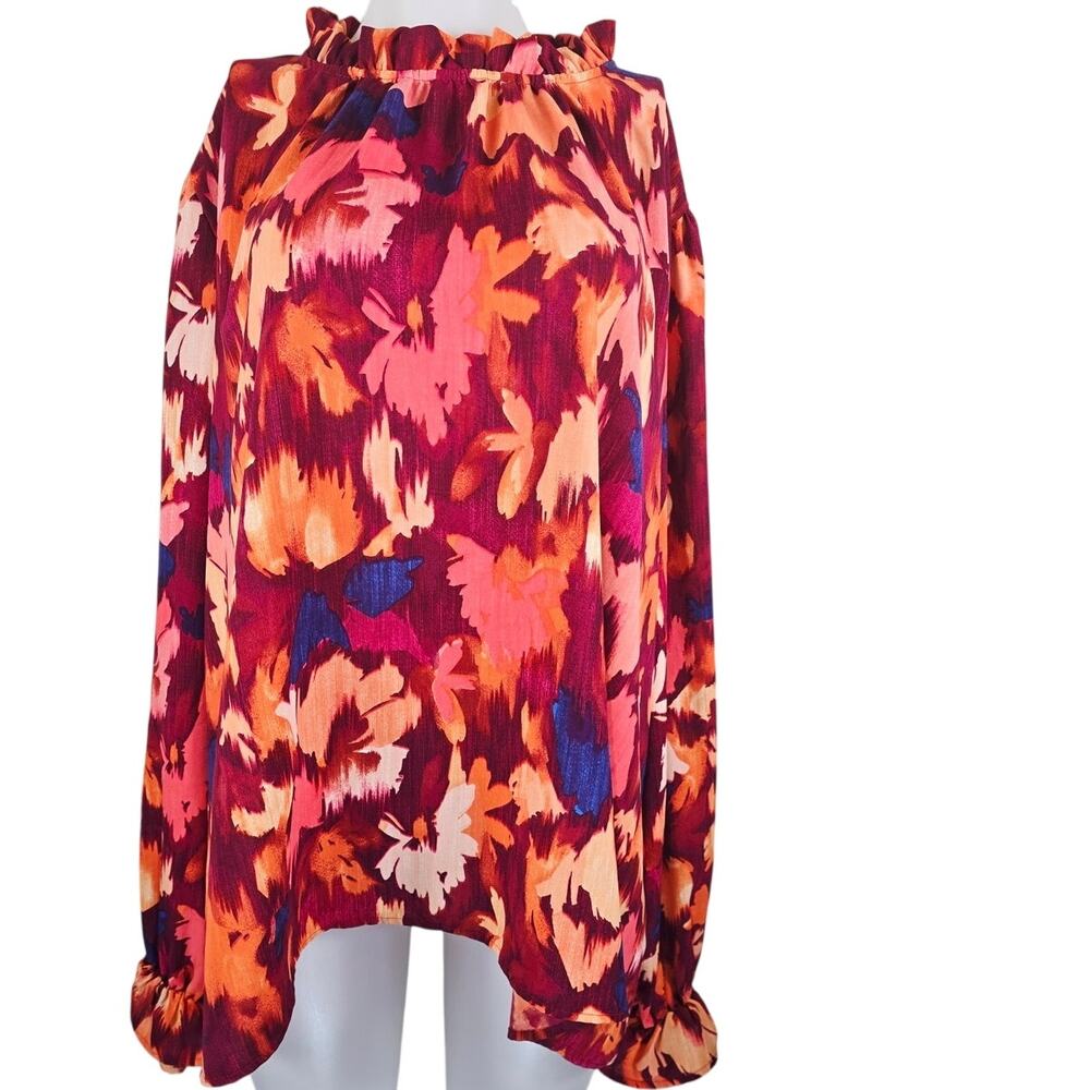 Haptics by Holly Hansen Stunning Floral Business Work Casual Women's Blouse 2X
